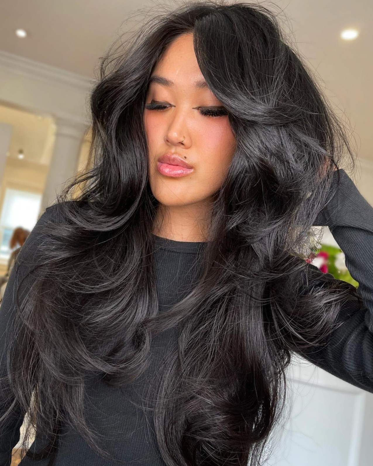 Waist-Length Hair with Voluminous Layers