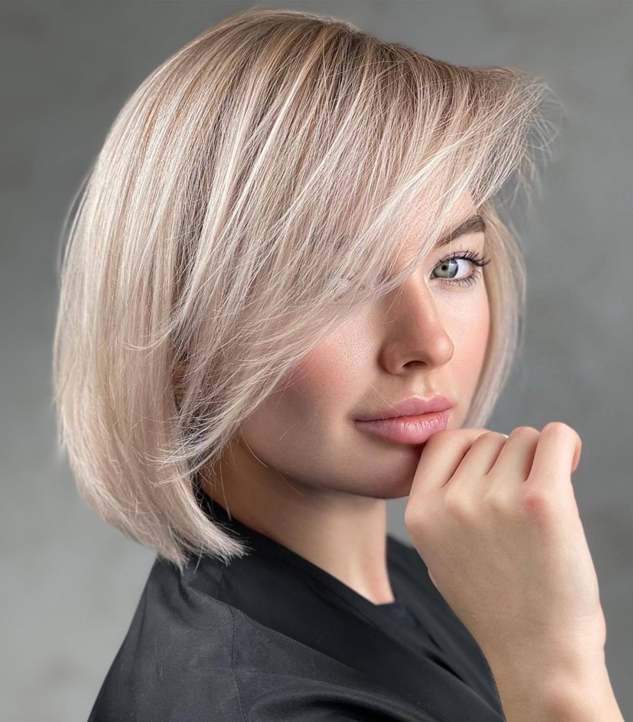 Perfect Bob with Feathered Side Bangs