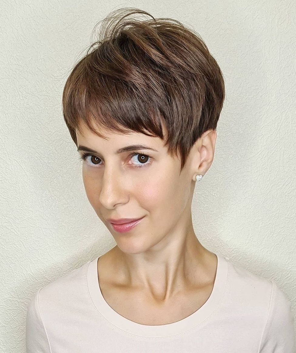 Short Textured Pixie for Long Faces